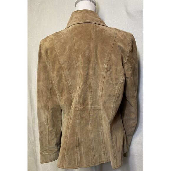 I.E. Relaxed Tan Women's Vintage Leather Jacket Size Large - Picture 7 of 16